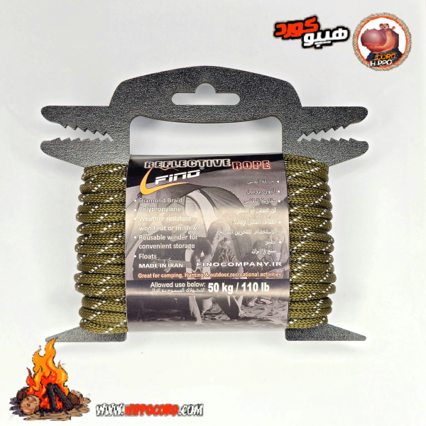 طناب شب نما فینو رنگ سبز ارتشی 20متری